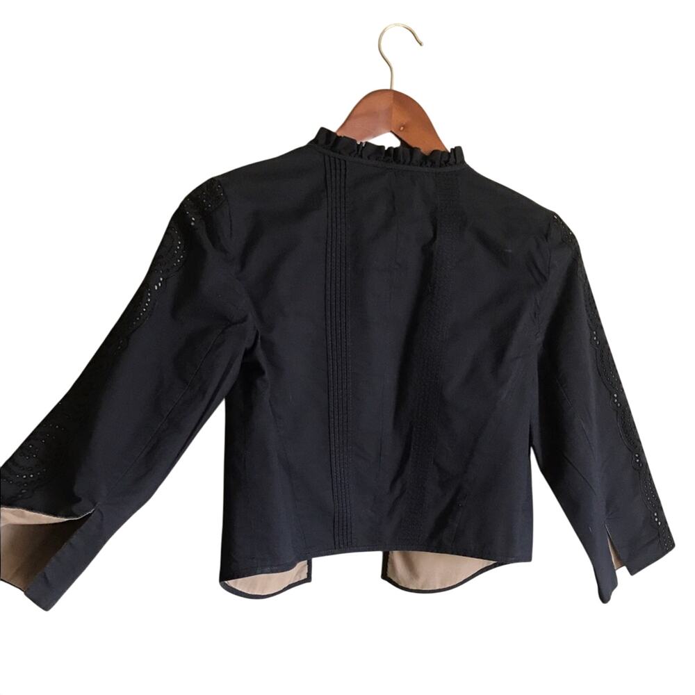 Loft Ann Taylor Navy Eyelet Jacket Size 2 - Picture 2 of 8